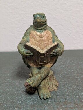 Vintage Reading Turtle Midwest Of Cannon Falls Folk Art Articulated Figurine